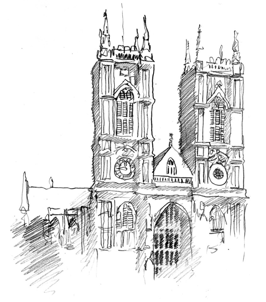 Pencil Drawing of Westminster Abbey