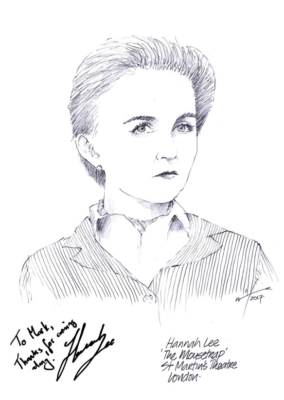 Hannah Lee drawing, The Mousetrap, West End