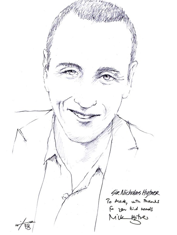 Autographed drawing of Sir Nicholas Hytner