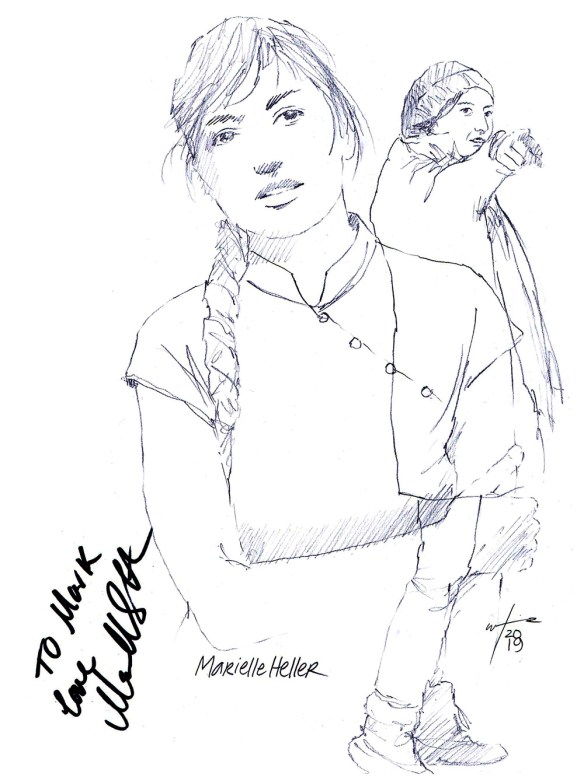 Autographed drawing of director Marielle Heller