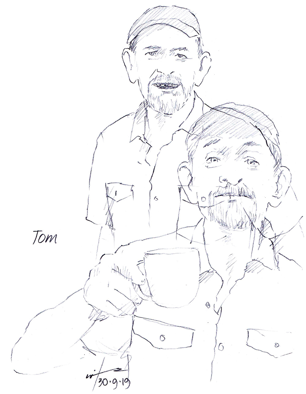 Drawing of Greenwich Legend Tom O'Connor