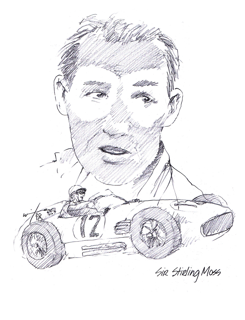 Drawing of Stirling Moss