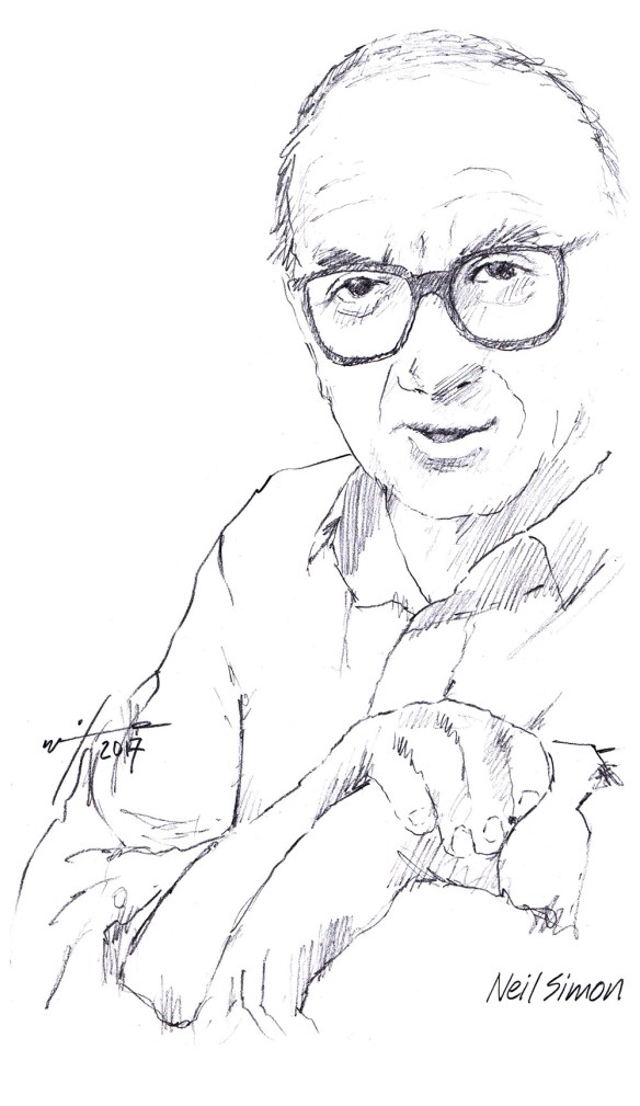 Drawing of writer Neil Simon