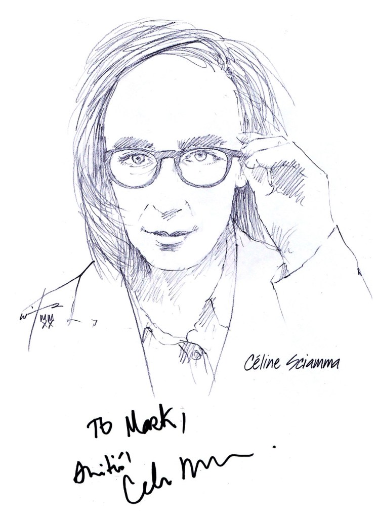 Autographed drawing of filmmaker Celine Sciamma