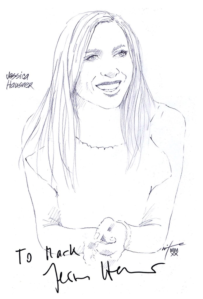 Autographed drawing of Viennese director and screenwriter Jessica Hausner